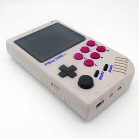 Console Portable Piboy blanche avec Pi 4 2gb - gâchettes mauves  - 1