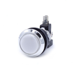 Bouton poussoir lumineux chromé - Blanc  - 1