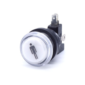 Bouton poussoir lumineux transparent 1 Player - Blanc  - 1